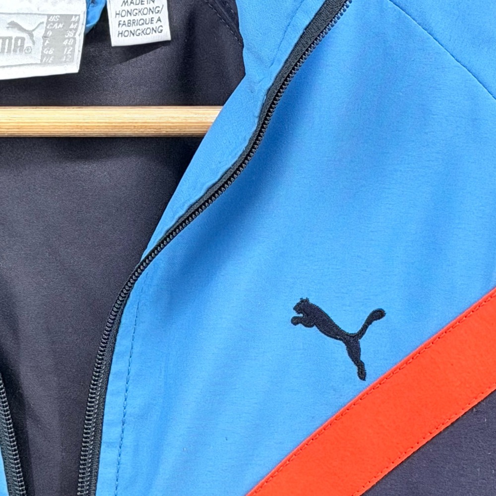 Puma Women's Blue Orange Zip Front Windbreaker Jacket Soccer Size M - Picture 4 of 12